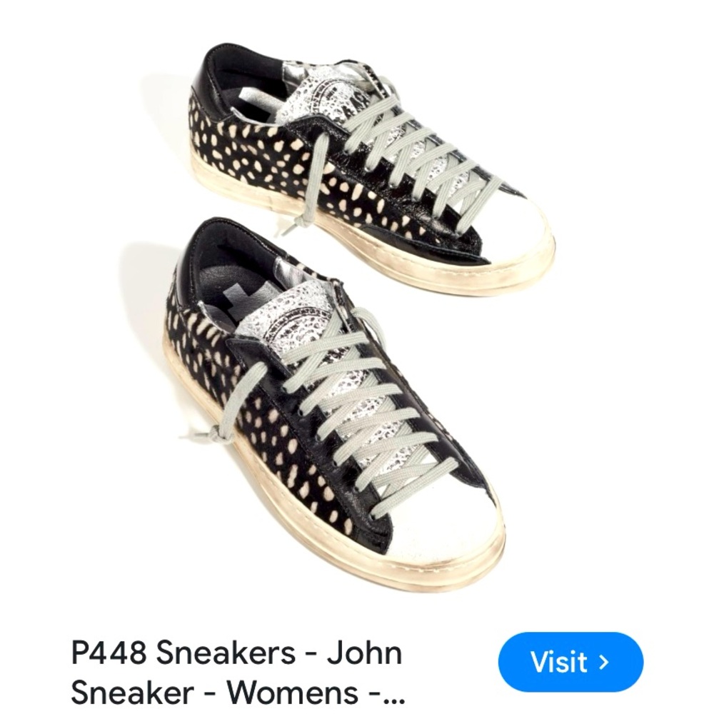 P448 Women's John Sneakers - Black and White 
SIZE 38